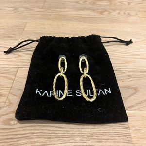 Karine Sultan Double Oval Link Earrings - Gold